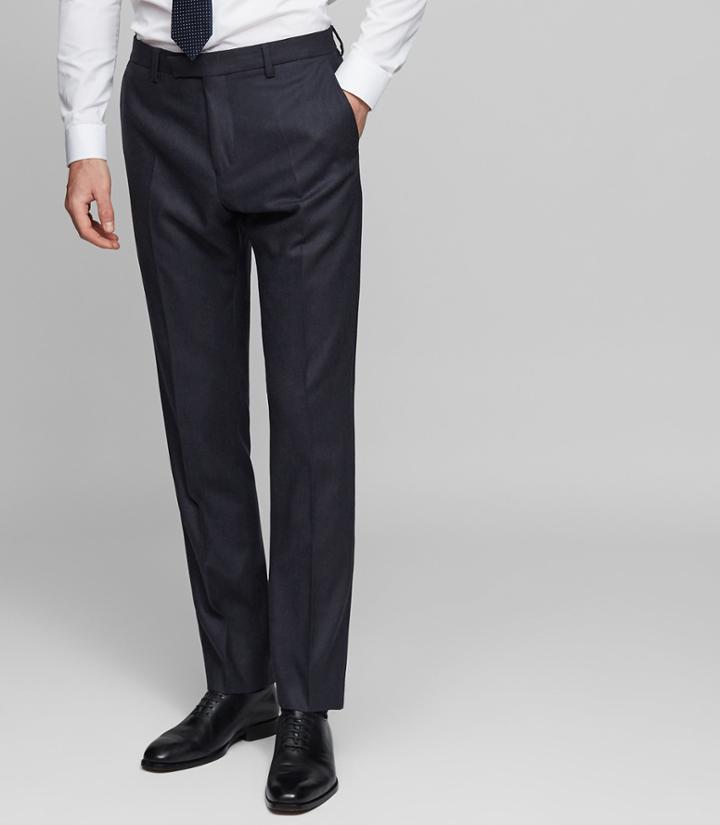 Reiss Norona T - Flannel Wool Trousers In Blue, Mens, Size 30