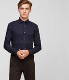 Reiss Ragan - Textured Cotton Shirt In Blue, Mens, Size Xs