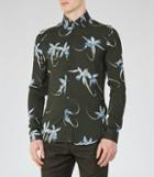 Reiss Oaker - Floral Print Shirt In Green, Mens, Size Xs