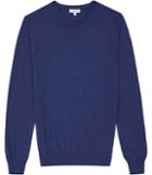 Reiss Emporer - Mens Merino V-neck Jumper In Blue, Size S