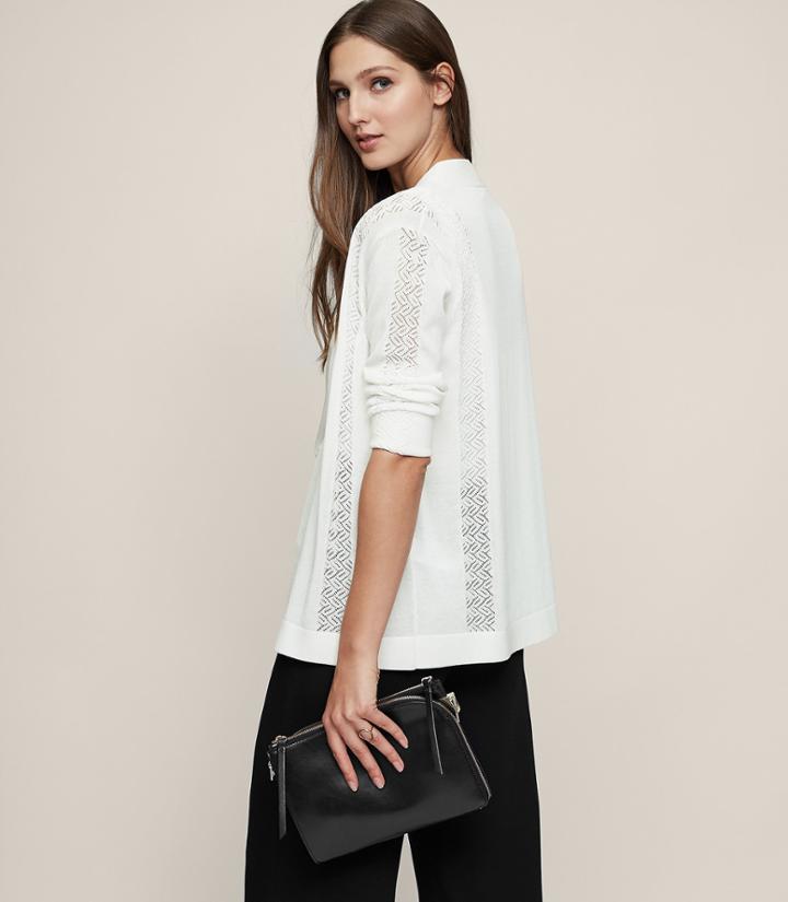 Reiss Natasha - Open-front Cardigan In White, Womens, Size 2