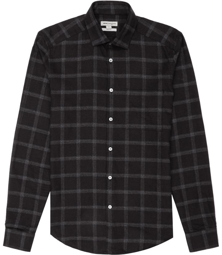 Reiss Chello - Mens Check Shirt In Black, Size Xs