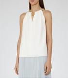 Reiss Roos - Womens Chain-detail Top In White, Size 4