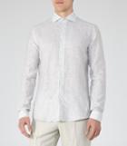 Reiss Jackson - Mens Linen Stripe Shirt In White, Size Xs