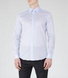 Reiss Havier - Mens Large Collar Shirt In Blue, Size Xs