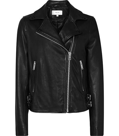 Reiss Caden Leather Biker Jacket