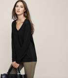 Reiss Sally - V-neck Jumper In Black, Womens, Size 0