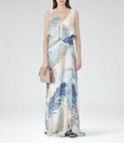 Reiss Filo - Printed Maxi Dress In White, Womens, Size 2