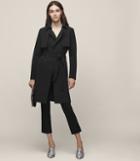 Reiss Somerset - Longline Trench Coat In Black, Womens, Size 2