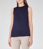 Reiss Gaia - Womens High-neck Tank Top In Blue, Size 4