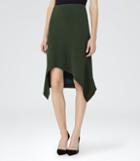 Reiss Autumn - Womens Cutaway Skirt In Green, Size 6