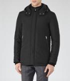 Reiss Shires - Mens Hooded Coat In Black, Size Xs
