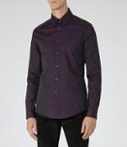 Reiss Dimarco - Mens Slim Cotton Shirt In Red, Size Xs