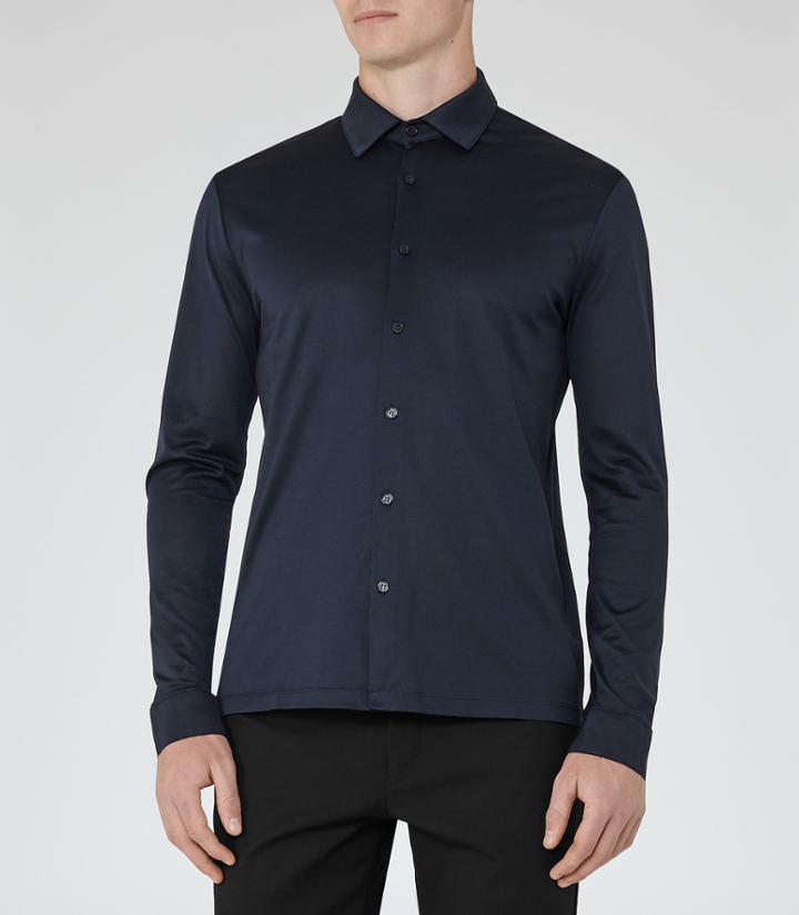 Reiss Chapter - Casual Cotton Shirt In Blue, Mens, Size S