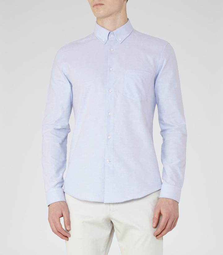 Reiss Aintree - Mens Cotton Oxford Shirt In Blue, Size Xl