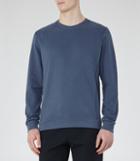 Reiss Fenton - Brushed Cotton Sweatshirt In Blue, Mens, Size S