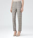 Reiss Webb Trouser - Heritage-check Trousers In Black, Womens, Size 0
