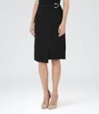 Reiss Kloss - Womens Belted Wrap Skirt In Black, Size 4