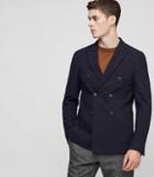 Reiss Timmy - Double-breasted Blazer In Blue, Mens, Size S