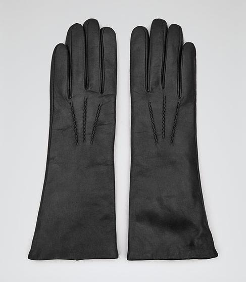 Reiss Orchid Leather Gloves