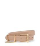 Reiss Liana - Womens Chain-detail Leather Belt In White