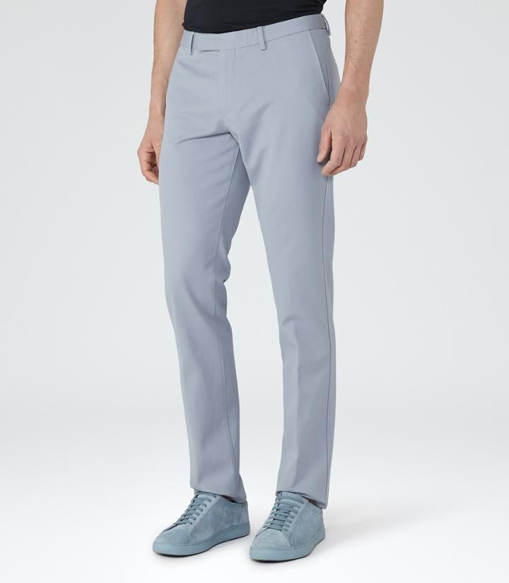 Reiss Ciaro - Heavyweight Cotton Trousers In Blue, Mens, Size 30