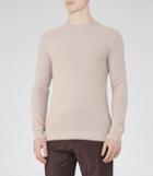 Reiss Windmill - Textured Crew Neck Jumper In Pink, Mens, Size Xs