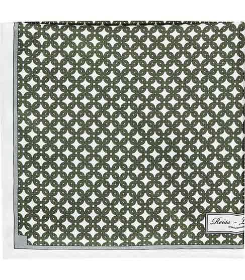 Reiss Abyss Linked Diamond Print Pocket Square