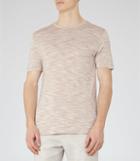 Reiss Beach - Tonal Stripe T-shirt In Pink, Mens, Size Xs