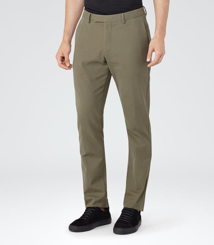 Reiss Ciaro - Mens Cotton Trousers In Brown, Size 30