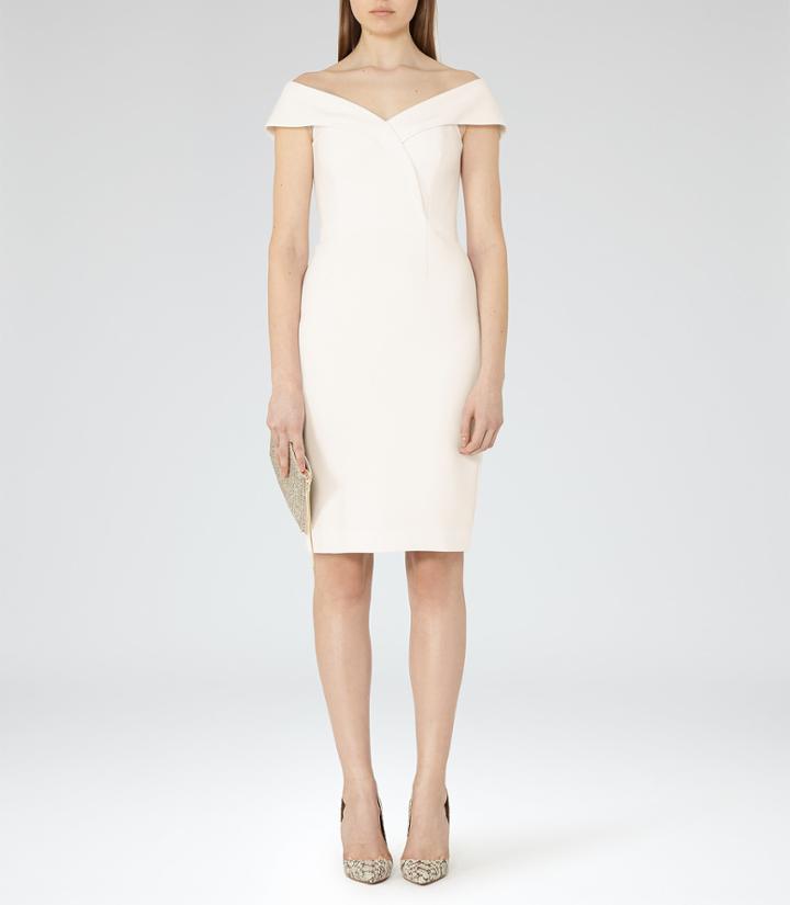 Reiss Haddi - Off-the-shoulder Dress In White, Womens, Size 0