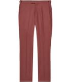 Reiss Bank - Mens Cotton And Linen Trousers In Brown, Size 30