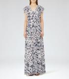 Reiss Eli - Printed Maxi Dress In Pink, Womens, Size 0