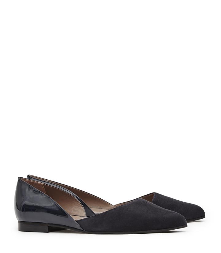 Reiss Rosie - Womens Cut-away Flat Shoes In Blue, Size 4