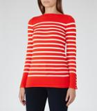 Reiss Oxford - Womens Nautical Striped Jumper In Orange, Size S