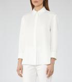 Reiss Mayda - Womens Satin Shirt In White, Size 4