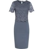 Reiss Darby - Womens Lace And Neoprene Dress In Blue, Size 4