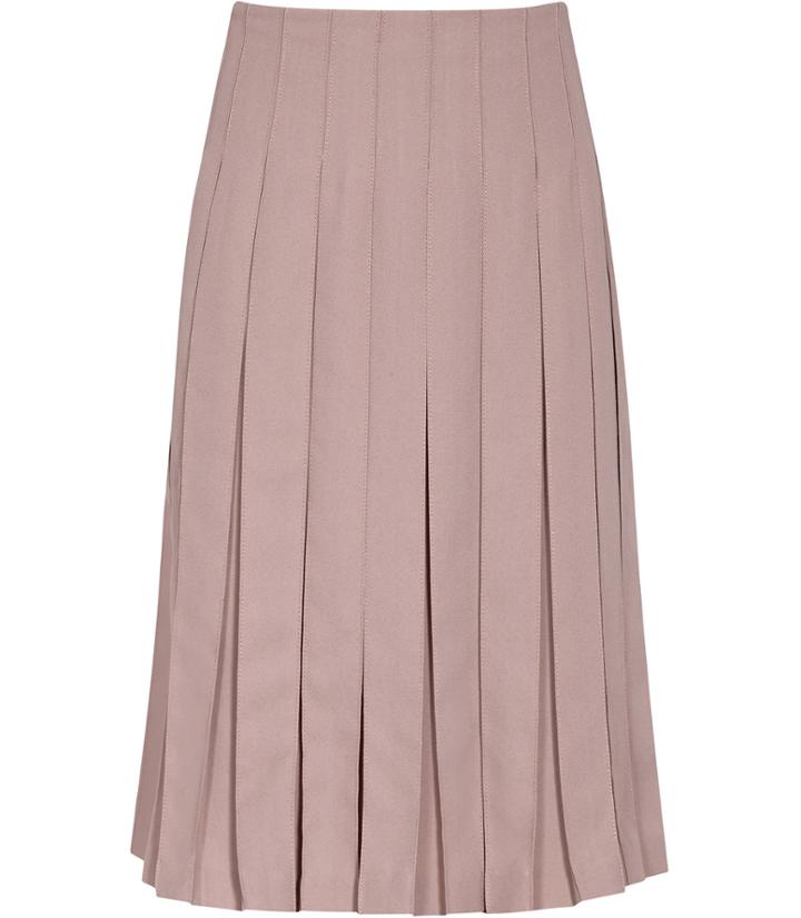 Reiss Selina - Womens Pleated Midi Skirt In Pink, Size 4