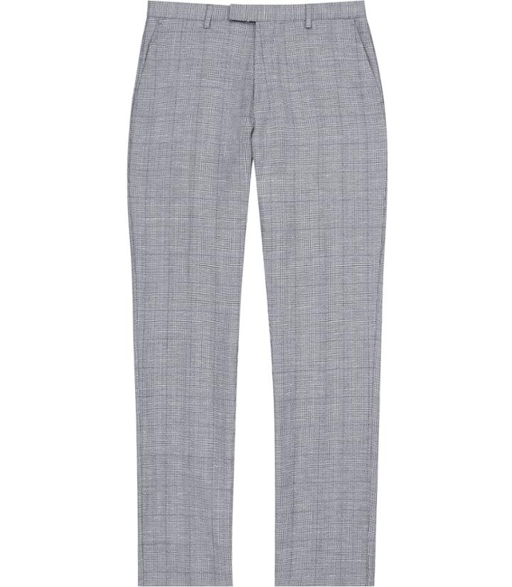 Reiss Buckingham T - Mens Check Trousers In Grey, Size 28