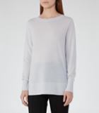 Reiss Cameron - Round-neck Jumper In Blue, Womens, Size 0