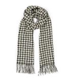 Reiss Marlin - Houndstooth Scarf In Black, Womens
