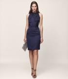 Reiss Rana - Halterneck Dress In Blue, Womens, Size 0