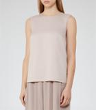 Reiss Alicia - Womens Button-back Tank Top In Orange, Size 4