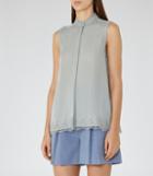 Reiss Ivory - Lace-detail Blouse In Green, Womens, Size 2