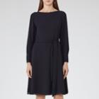 Reiss Primrose - Womens Waist-belt Midi Dress In Blue