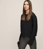 Reiss Leia - Crystal-studded Sweatshirt In Black, Womens, Size Xs