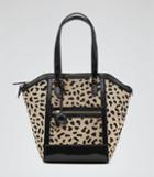 Reiss Marlo Print - Womens Animal-print Tote Bag In White, Size One Size