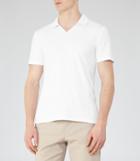 Reiss Charles - Ribbed Polo Shirt In White, Mens, Size S