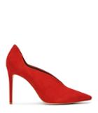 Reiss Jil Suede - Curve-detail Suede Shoes In Red, Womens, Size 5