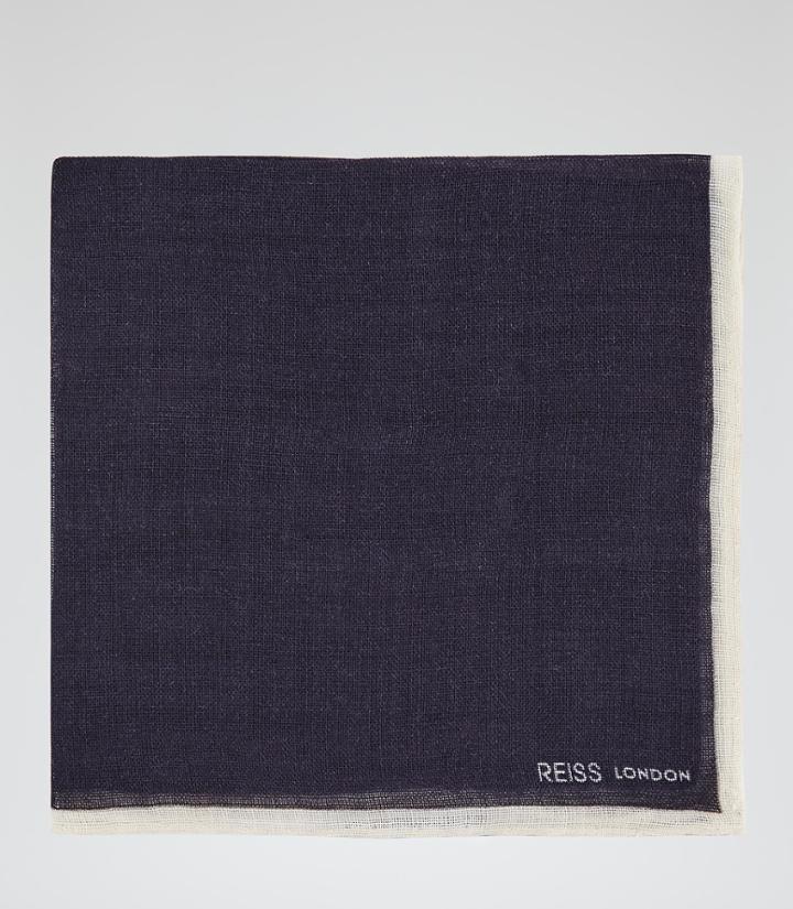 Reiss Crespa - Mens Wool Pocket Square In Blue, Size One Size